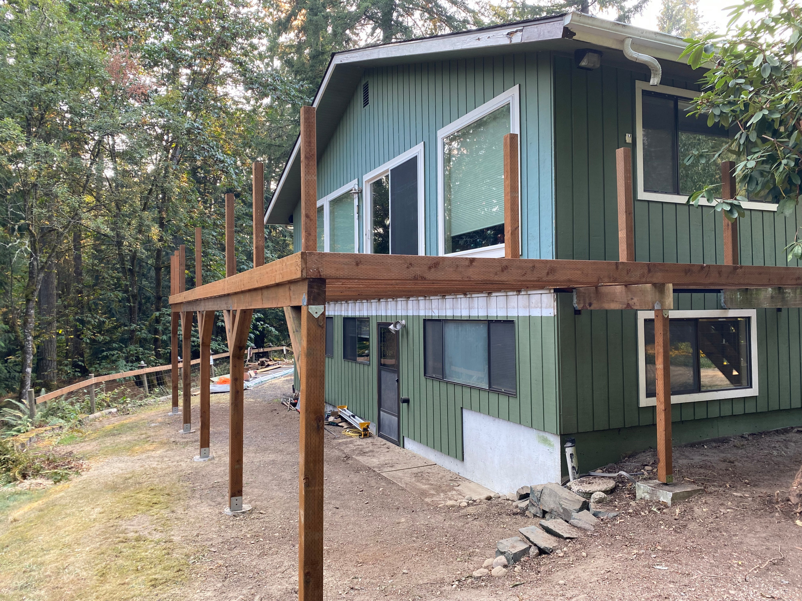 Wrap around deck with patio cover